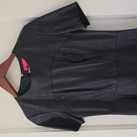 Leather-look A line dress - Picture 3 of 7